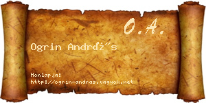 Ogrin András névjegykártya